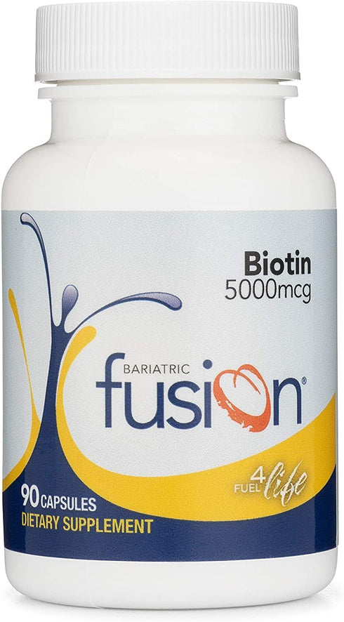 Bariatric Fusion Biotin 5000mcg Vitamin, Small & Easy to Swallow Capsules, Nutritional Supplement - 90 Count, 3 Month Supply