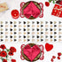 ALAGO Valentine Table Runner Love Heart Shapes Hand Draw Table Linens Cotton Non-Slip Runners for Home Kitchen Party Wedding Decorations 14" x 72", Valentine's Day Love Heart Table Runner