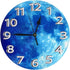 MySty Blue Full Moon Wall Clock, Silent Non-Ticking Quality Quartz Battery Operated Wall Clock - 10 Inch Round Easy to Read Decorative for Home Office School