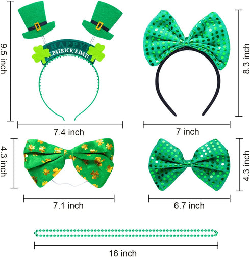 JOYIN 97PCS St. Patrick's Day Party Favor Accessories, 6 Serve Dressing-up Set, with Shamrock Hat Headband, Necklace, Bow Headband, Sequin Bow, Beards,Shamrock Tattoo,Sticker for Party Decoration