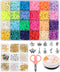 6000Pcs Clay Beads Kit, Heishi Beads for Jewelry Making, 24 Colors Flat Beads 6mm Polymer Clay Spacer Beads, Necklace Bracelet Making Kit with Pendant Charms Kit, Letter Beads, Fruit Beads, Jump Rings