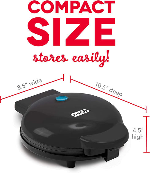 Dash Express 8 Waffle Maker for Waffles, Paninis, Hash Browns + other Breakfast, Lunch, or Snacks, with Easy Clean, Dual Non-Stick Surfaces - Black