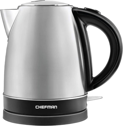 Chefman Stainless Steel Electric Kettle w/ 360° Swivel Base, Auto Shut Off & Boil Dry Protection, BPA-Free Interior and Cool-Touch Handle, 7+ Cup Capacity, 1.7 Liter, 1500W