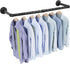 OROPY Industrial Pipe Clothes Rack 38.4", Heavy Duty Detachable Wall Mounted Black Iron Garment Bar, Multi-purpose Hanging Rod for Closet Storage, Black (Two Base)