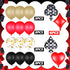 45 Piece Casino Party Decoration Supplies Set, Poker Birthday Banner Triangle Banner Tassel Garland Cake Topper Latex Balloon Hanging Swirl Paper Pom Poms for Halloween Decoracion De Casino