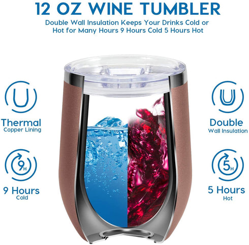 Gifts for Women Birthday Unique - Funny Insulated Wine Tumblers Rose Gold and Candles 2 Pack and Bath Loofah XL Bath Set - Unique Gifts for Women - Mom Sister Friends Female Grandma Birthday Gifts