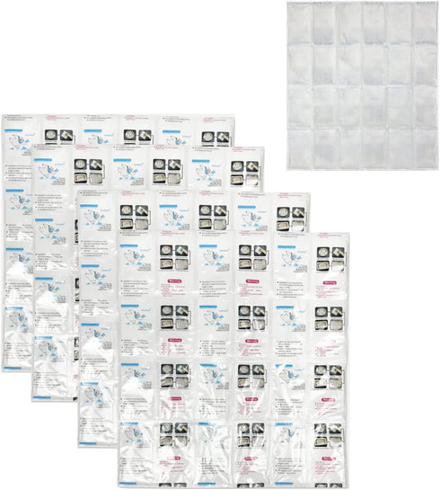 Dry Ice Packs for Shipping Frozen Food Ice Blankets for Coolers Long Lasting Cold Ice Pack Sheets Commercial Transport, Dry Pack Automatic Water Absorption, 24 Ice Cells Each, 4 Sheets