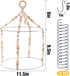 Boho Herb Drying Rack Double- Macrame Flower Drying Rack with 15 Hooks Handcrafted Woven Hanging Herb Dryer with Cotton Rope Wooden Hanging Ring Herb Hangers for Drying Air Plants Spices Flowers