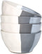 Bosmarlin Ceramic Soup Bowl Set of 4, 28 Oz, Cereal Bowl for Oatmeal, Dishwasher and Microwave Safe, Geometric Pattern (Grey, 6 inches)