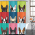 TOMPOP Shower Curtain Brown Fun Terrier Pattern Full Color Flat Human Waterproof Polyester Fabric 72 x 72 inches Set with Hooks