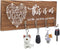FREEDHIN Key Holder for Wall with 4 Hooks, Rustic Home Decor Key Hanger for Wall, Wall Mount Wooden Key Holder for Entryway or Mudroom (Brown)