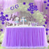 Suppromo 6ft Purple Table Skirt Tulle Table Cloth Tutu Table Skirt for Rectangle Tables or Round Tables for Baby Shower Girls Mermaid Birthday Party Wedding Decorations(L6(ft) H 30in, Purple)