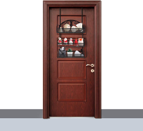 Giftgarden 3 Tier Over The Door Spice Rack, Wall Mount Hanging Spice Organizer for Cabinet Pantry Kitchen, Black