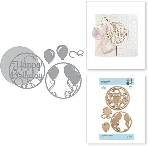 Spellbinders Shapeabilities Layered Happy Birthday Etched/Wafer Thin Die