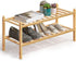 BAMFOX 2-Tier Shoe Rack,Bamboo Stackable Shoe Storage Organizer Unit Entryway Shelf,27.2"x11"x13.2" in Natural Color