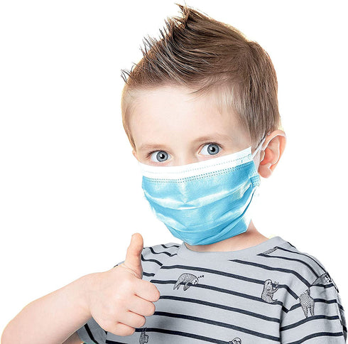 Moontree 50PCS Children Disposable 3Ply Face Masks Dustproof Wind Non-Woven Cartoon Face Shield