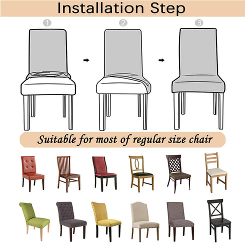 4 Pack Dining Chair Covers, Stretch Spandex Removable Washable Protector Chair Slipcovers for Dining Room Kitchen Hotel ( Yellow )