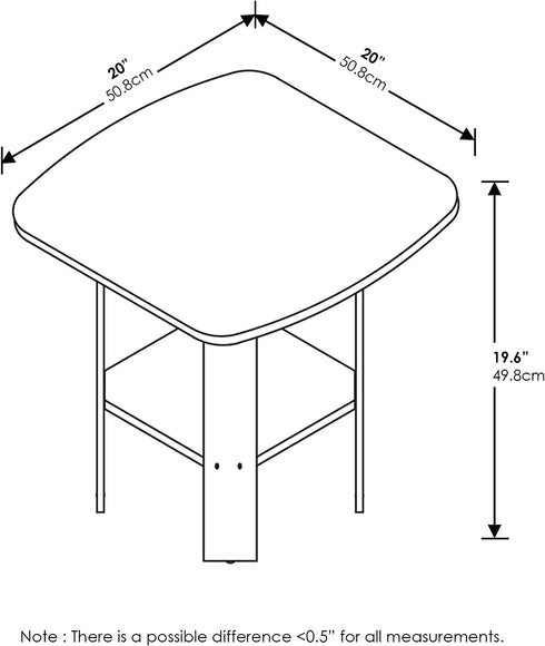Furinno Simple Design End/SideTable, Espresso