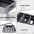 Flatware Storage Case - 5 Compartment Tableware Cutlery Container Chest with Removable PVC Lid and Easy to Carry Handles,Large Capacity Utensils,Silverware,Flatware Box(Light Grey)