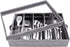 Flatware Storage Case - 5 Compartment Tableware Cutlery Container Chest with Removable PVC Lid and Easy to Carry Handles,Large Capacity Utensils,Silverware,Flatware Box(Light Grey)