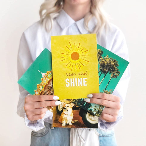 LARGER SIZED Yellow & Teal Blue Photo Wall Collage Kit (50 Picture Set, 5" x 7" size), Sunny Summer Beach Daytrip Themed Photo Wall Collage Kit Aesthetic Pictures