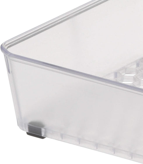 Spectrum Diversified Hexa 6" x 15" x 2" Buildup-Resistant Kitchen & Bathroom, Easy-to-Clean Kitchen Utensil Drawers, Desk Organizer Tray, 6 x 15, Clear Frost
