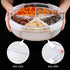 Round Plastic Divided Serving Tray with Lids, Snack fruit tray, 5 Compartment Round Food Storage Lunch Organizer, food storage lunch storage box, vegetarian candy snack party appetizer tray