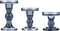 Lewondr Glass Candle Holders, 3 Pieces Crystal Clear Candlesticks with Elegant Design for Pillar Taper Candle and Tea Light, Home Table Living Room Wedding Party Decorations Home D©cor - Smoky Blue