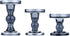 Lewondr Glass Candle Holders, 3 Pieces Crystal Clear Candlesticks with Elegant Design for Pillar Taper Candle and Tea Light, Home Table Living Room Wedding Party Decorations Home D©cor - Smoky Blue