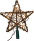 Kurt Adler 10 Light Indoor Rattan Natural Star Treetop