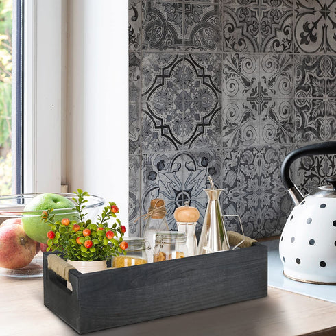 Bathroom Decor Box Toilet Paper Holder Wood Tank Boxes Paper Storage Basket with Artificial Flower Bathroom Kitchen Table Counter Farmhouse Home Decor
