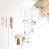 SONGMICS 2-in-1 Jewelry Display Stand Holder, Jewelry Rack Tree with 3 T-Shape Metal Bars with Holes, Storage Tray, Adjustable, Long Necklace Bracelet Earring Ring, Rustic Brown and White UJJS016W01