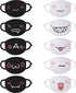 10 Pieces Kawaii Mask Anime Face Mouth Mask Cute Mouth Covering Reusable Washable Mouth Mask for Women Girls Kids, Black and White