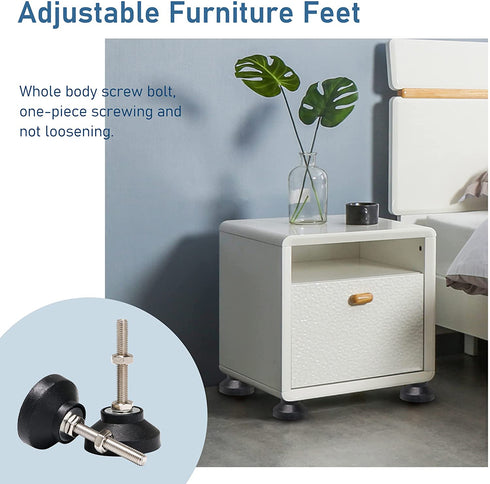 CNBTR Adjustable Furniture Glides 50mm Dia Table Desk Leveling Foot Leg M8 Pack of 4