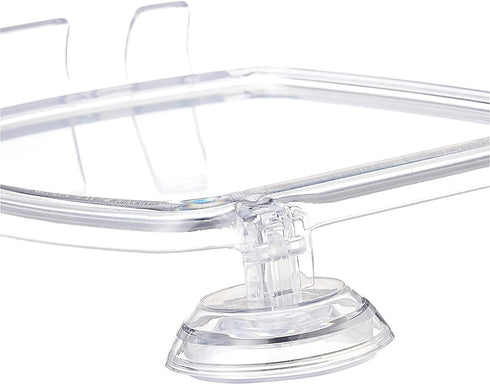 iDesign Plastic Power Lock Suction Shower Shaving Mirror with Razor Holder, Fog-Free Mirror for Bathroom or Tub, 6.25" x 8.5" x 2.5", Clear