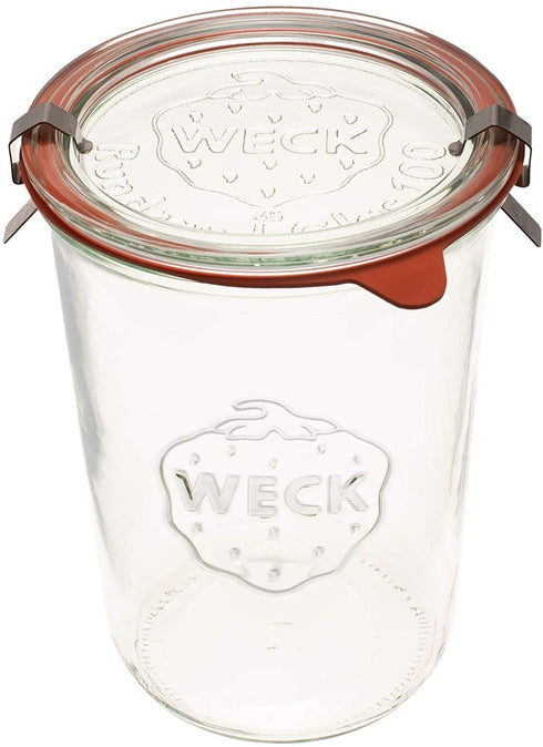 Weck Canning Jar 743-3/4 L Weck Mold Jars made of Transparent Glass - Eco-Friendly Canning Jar - Food Storage Containers with Lids Airtight 1 Jar with Keep Fresh Cover