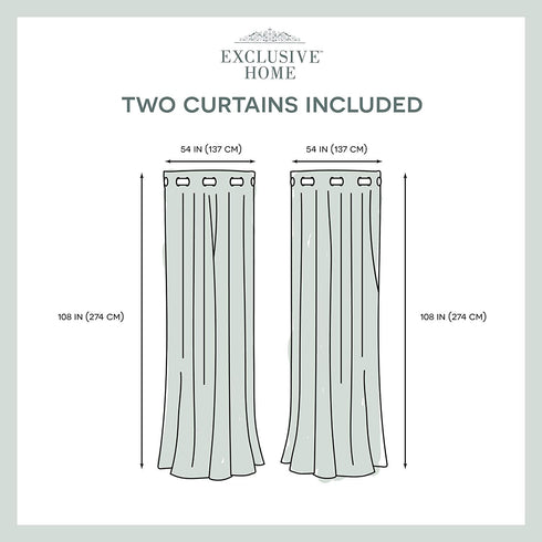 Exclusive Home Curtains EH8092-16-2108G Loha Linen Grommet Top Curtain Panel Pair, 54x108, Ivory, 2 Count