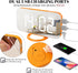 WulaWindy Digital Alarm Clock, Large Mirrored LED Display, with USB Charger, Snooze Function Dim Mode Wall Hanging Beside Desk Clock for Bedroom (Orange)
