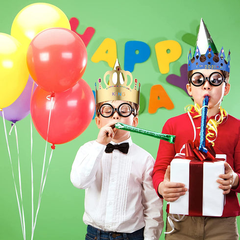 Paper Crowns Princess Prince Crown Gem Stickers Jewels Stickers Number Letter Stickers for Boys Girls Adults DIY Birthday Party Crown Hats Decoration Favor Supplies (38 Pieces)