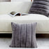Cozy Bliss Set of 2 Faux Fur Fleece Throw Pillow Covers Luxury Super Soft Plush, Striped Cushion Cover Textured Decorative Pillowcases for Sofa Couch Bed Chair Car (Grey, 20"x20")