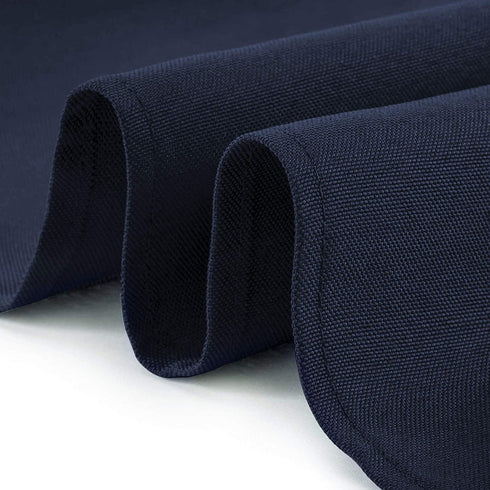 Lann's Linens - 120" Round Premium Tablecloth for Wedding / Banquet / Restaurant - Polyester Fabric Table Cloth - Navy Blue
