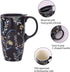 TZSSP Coffee Ceramic Mug Porcelain Latte Tea Cup With Lid 17oz. Black