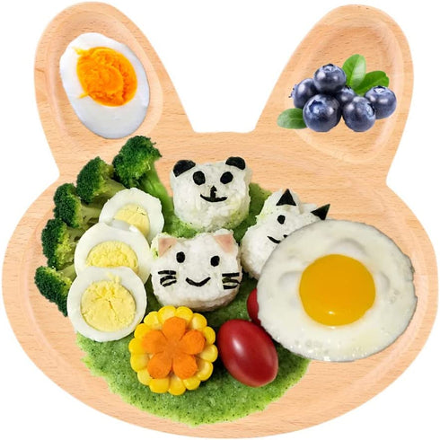 Wooden Food Tray, Dish Plate Dessert Snack Bowl with Compartment Breakfast Serving Platter Dinnerware Set Charcuterie Server Platter