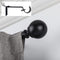 SnugSet | Ultra Sturdy Steel Rod | 4 Brackets for Additional Support | Quick Easy Install | Patented Hardware w/ No Tools Option | 1" Wide Rod | Supports Heavy Fabrics | Black Ball Finial | 72" - 144"