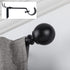 SnugSet | Ultra Sturdy Steel Rod | 4 Brackets for Additional Support | Quick Easy Install | Patented Hardware w/ No Tools Option | 1" Wide Rod | Supports Heavy Fabrics | Black Ball Finial | 72" - 144"