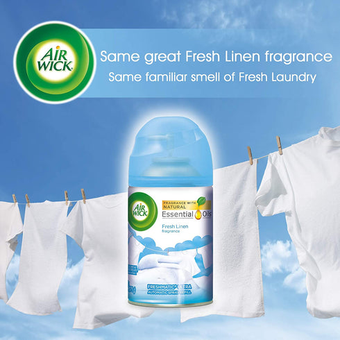 Air Wick Automatic Air Freshener Spray, Fresh Linen, 2ct, Packaging May Vary