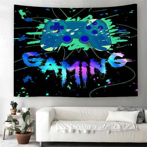 Gaming Tapestry for Teens Boys Men Kids Son 60X50 Inch Gamer Gamepad Playstation Video Game Action Buttons Wall Hangings Art Bedroom College Dorm Home Decor Gift