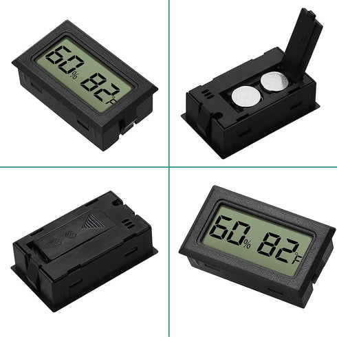 EEEKit 8-Pack Mini Thermometer Hygrometer, Small Digital Electronic Temperature Humidity Meters Gauge Indoor LCD Display Fahrenheit for Humidors, Greenhouse, Garden, Cellar, Fridge, Mason Jar