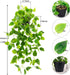 WXBOOM 1 Pack Artificial Hanging Plant 2.84Ft Fake Potted Plant Fake Ivy Vine for Home Shelf Indoor Outdoor Garden Decor (with Black Plastic Pot)