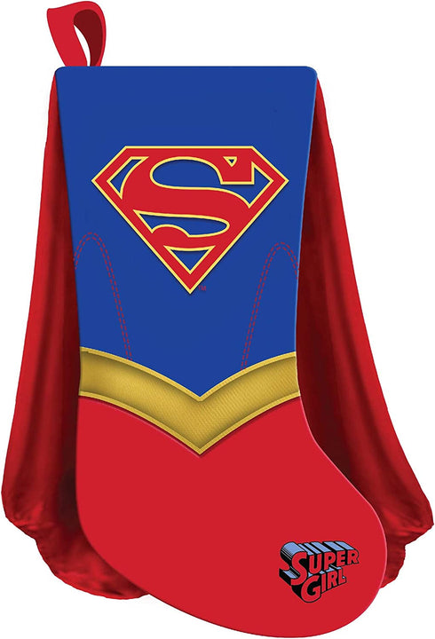 Kurt Adler 19 Inch Supergirl Shield With Cape Christmas Stocking